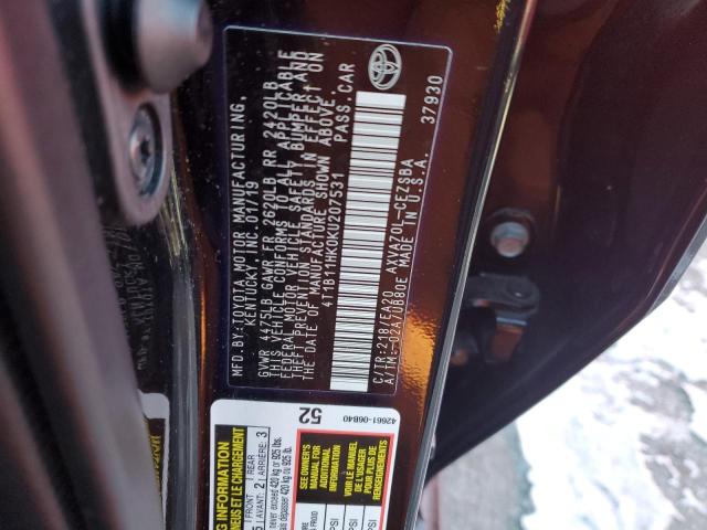 2019 TOYOTA CAMRY L - 4T1B11HK0KU207531