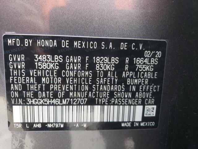 3HGGK5H46LM712707 | 2020 HONDA FIT LX