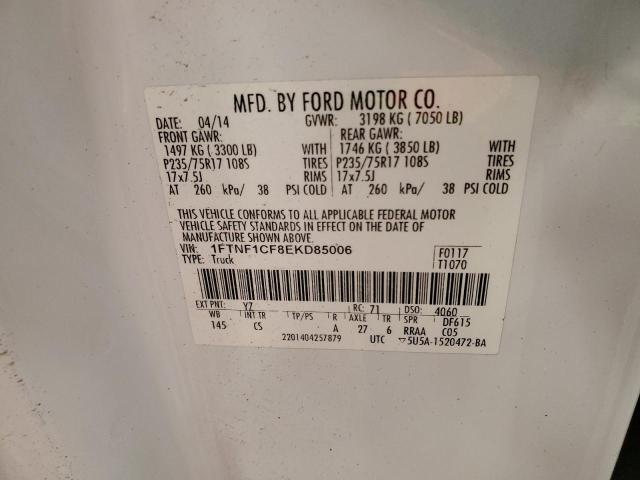 1FTNF1CF8EKD85006 | 2014 FORD F150