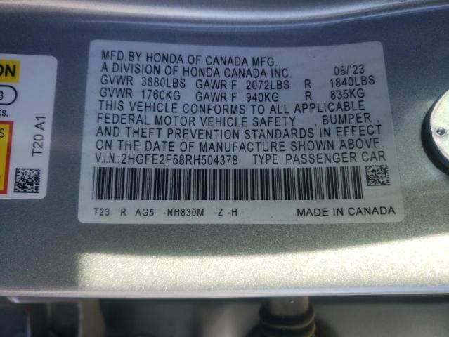2024 HONDA CIVIC SPOR - 2HGFE2F58RH504378