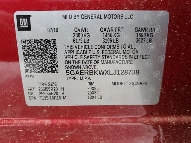 5GAERBKWXLJ128738 | 2020 BUICK ENCLAVE ES