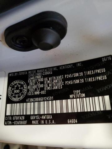 2016 TOYOTA VENZA XLE 4T3BK3BB8GU124591