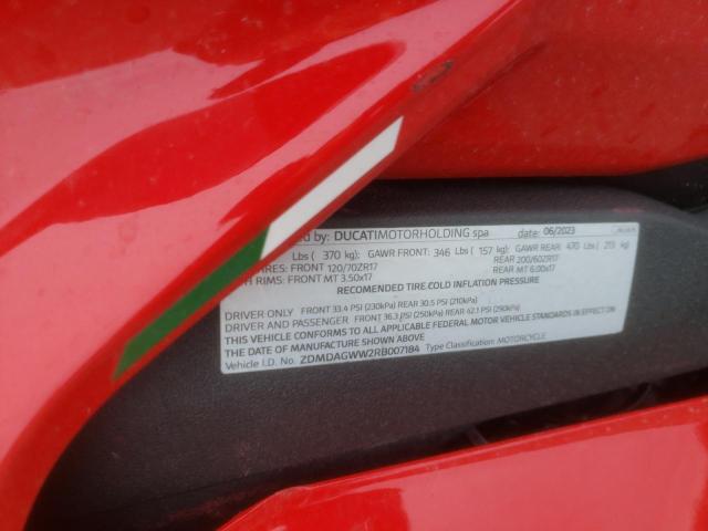 2024 DUCATI PANIGALE V ZDMDAGWW2RB007184