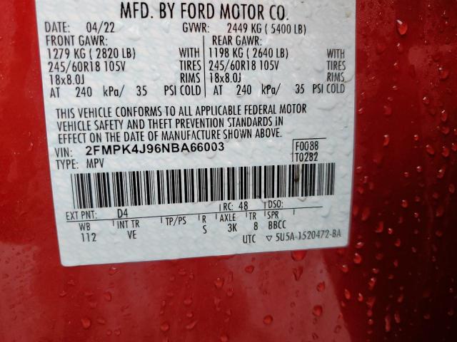 2FMPK4J96NBA66003 2022 FORD EDGE - Image 12