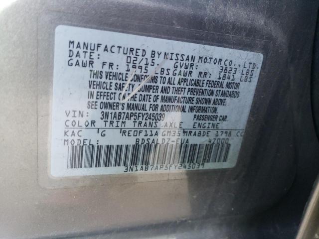 2015 Nissan Sentra S VIN: 3N1AB7AP5FY245039 Lot: 40409544