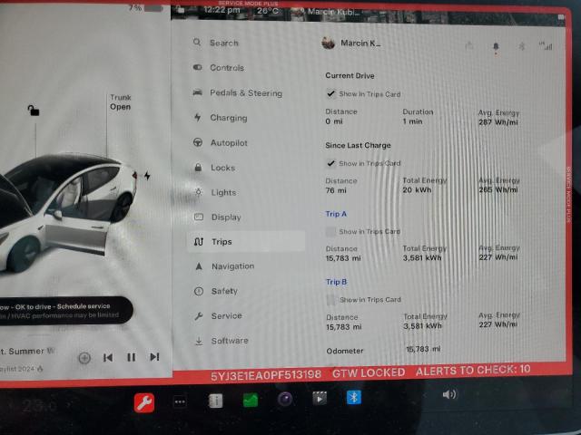 5YJ3E1EA0PF513198 | 2023 TESLA MODEL 3