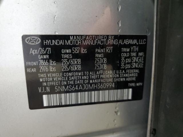 5NMS64AJ0MH360994 | 2021 HYUNDAI SANTA FE S