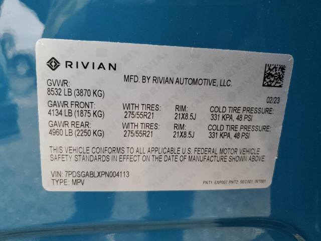 7PDSGABLXPN004113 | 2023 RIVIAN R1S LAUNCH