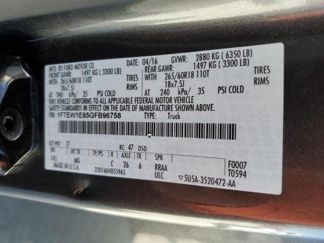 VIN 5YFEPMAE3MP237161 2016 FORD F-150 no.12