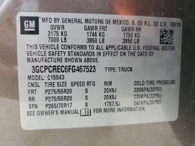 2015 CHEVROLET SILVERADO2 3GCPCREC6FG467523