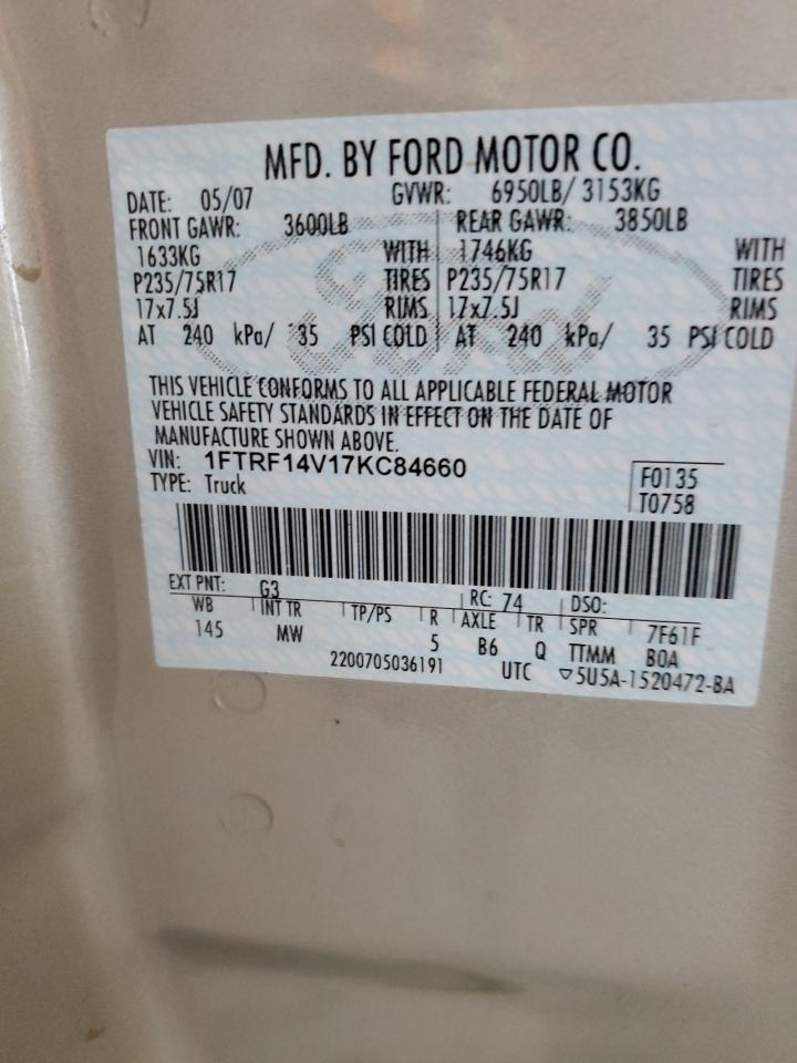 1FTRF14V17KC84660 2007 Ford F150