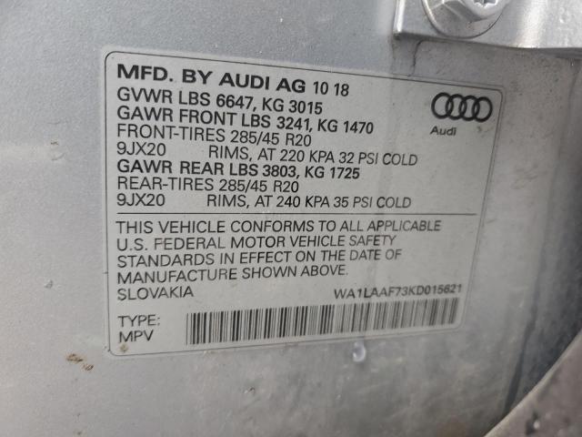 WA1LAAF73KD015621 2019 AUDI Q7, photo no. 12