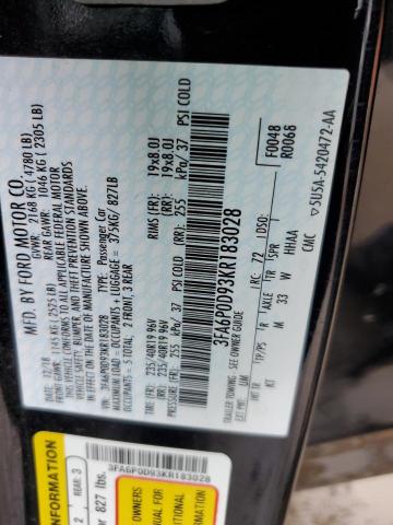 3FA6P0D93KR183028 2019 FORD FUSION - Image 12