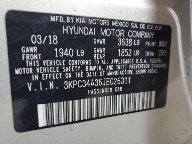 2018 HYUNDAI ACCENT LIM - 3KPC34A36JE026311