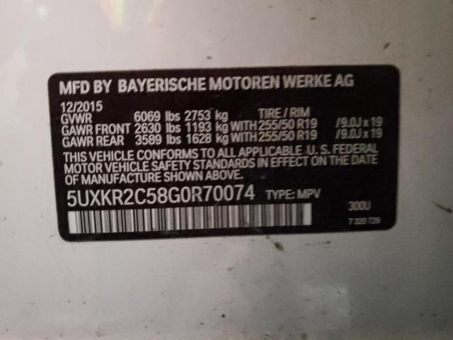 2016 BMW X5 Sdrive35I VIN: 5UXKR2C58G0R70074 Lot: 37719094