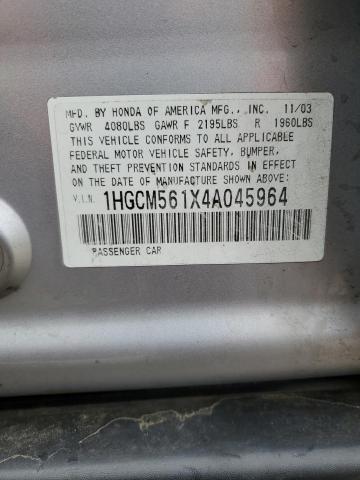 1HGCM561X4A045964 | 2004 Honda accord dx