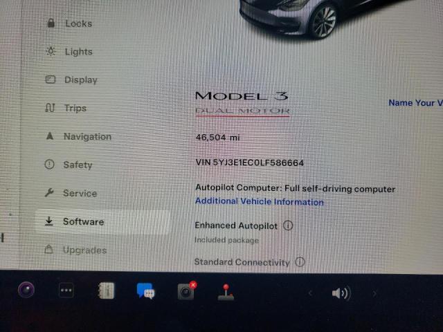 5YJ3E1EC0LF586664 | 2020 TESLA MODEL 3