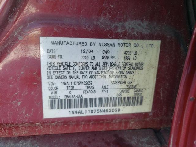 1N4AL11D75N452059 | 2005 Nissan altima s