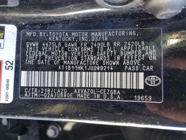 Lot #2485354735 2018 TOYOTA CAMRY L salvage car