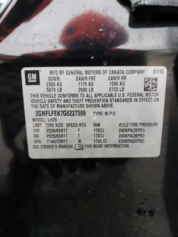 2GNFLFEK7G6227399 | 2016 CHEVROLET EQUINOX LT