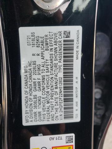 2HGFE2F22NH512802 | 2022 HONDA CIVIC LX