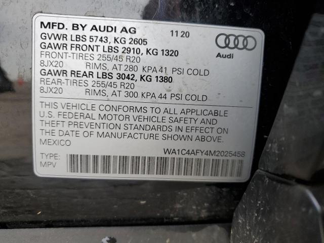 WA1C4AFY4M2025458 | 2021 AUDI SQ5 PRESTI