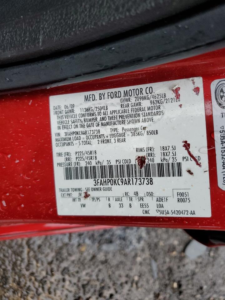 3FAHP0KC9AR173738 2010 Ford Fusion Sport