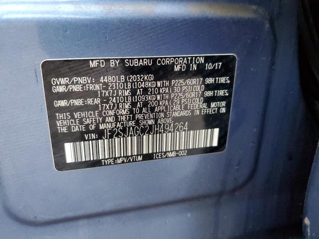 JF2SJAGC2JH494264 | 2018 SUBARU FORESTER 2