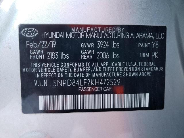 5NPD84LF2KH472529 | 2019 HYUNDAI ELANTRA SE