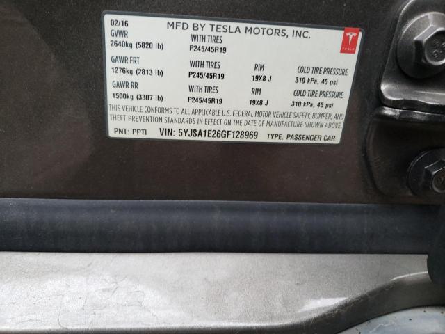 5YJSA1E26GF128969 | 2016 TESLA MODEL S