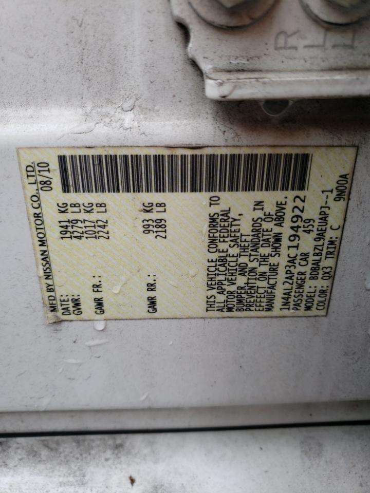 1N4AL2AP3AC194922 2010 Nissan Altima Base