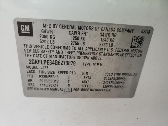 2GKFLPE34G6273879 | 2016 GMC TERRAIN SL