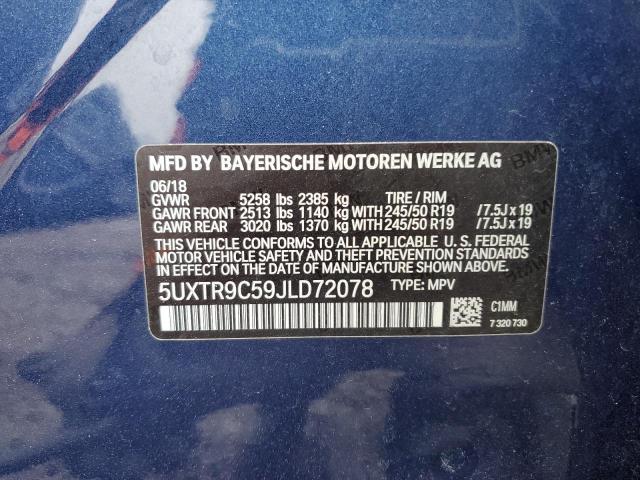 VIN 5UXTR9C59JLD72078 2018 BMW X3, Xdrive30I no.13