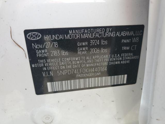 VIN 5NPD74LF0KH440164 2019 HYUNDAI ELANTRA no.12