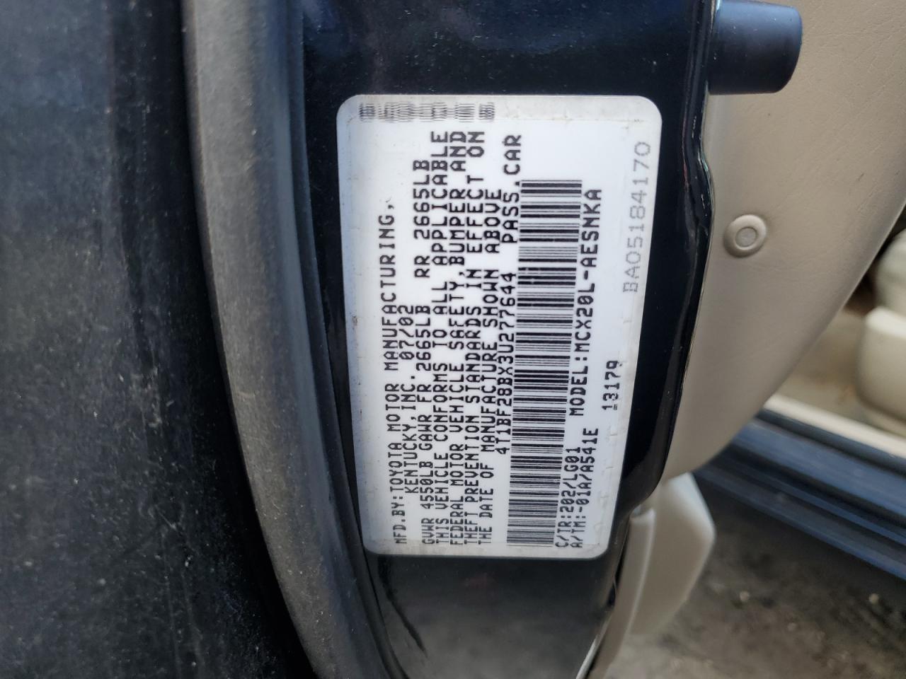 4T1BF28BX3U277644 2003 Toyota Avalon Xl