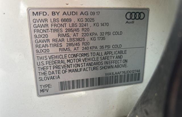 WA1LAAF76JD012744 2018 AUDI Q7, photo no. 10