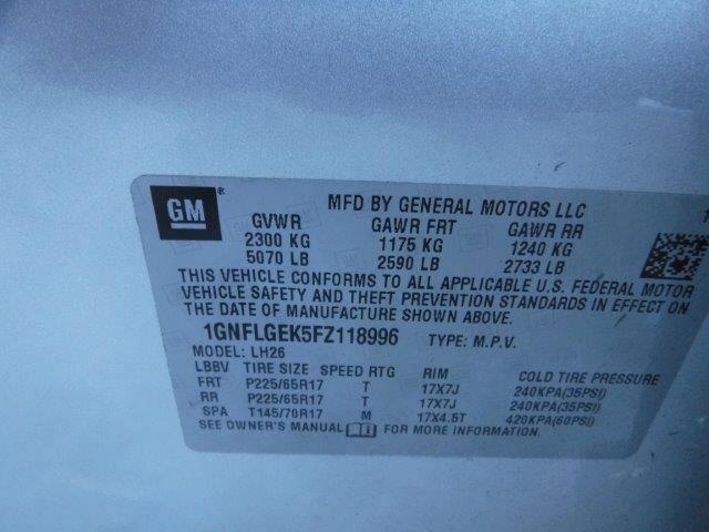 2015 CHEVROLET EQUINOX LT - 1GNFLGEK5FZ118996