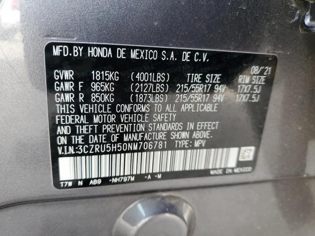 3CZRU5H50NM706781 | 2022 HONDA HR-V EX