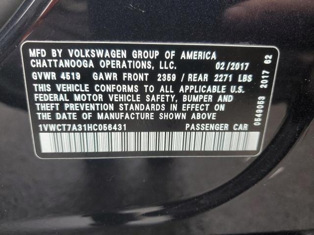 2017 VOLKSWAGEN PASSAT SEL - 1VWCT7A31HC056431