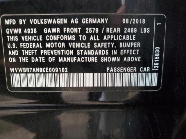2019 VOLKSWAGEN ARTEON SE - WVWBR7AN8KE009102