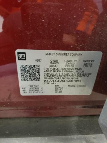 2024 CHEVROLET TRAX 1RS - KL77LGE20RC001893