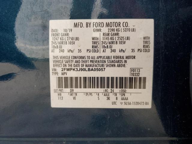 2FMPK3J90LBA05057 2020 FORD EDGE, photo no. 13