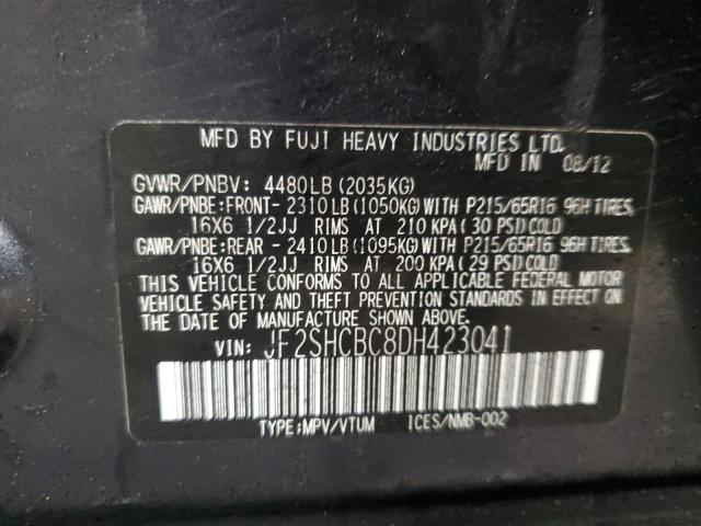 2013 Subaru Forester 2.5X VIN: JF2SHCBC8DH423041 Lot: 40135394