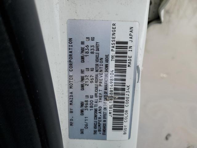 2011 Mazda 3 I VIN: JM1BL1UG8B1498104 Lot: 40900004