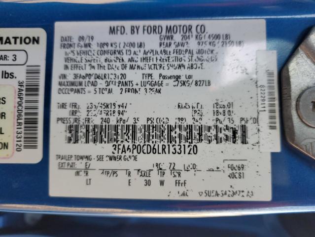 3FA6P0CD6LR133120 2020 FORD FUSION - Image 12