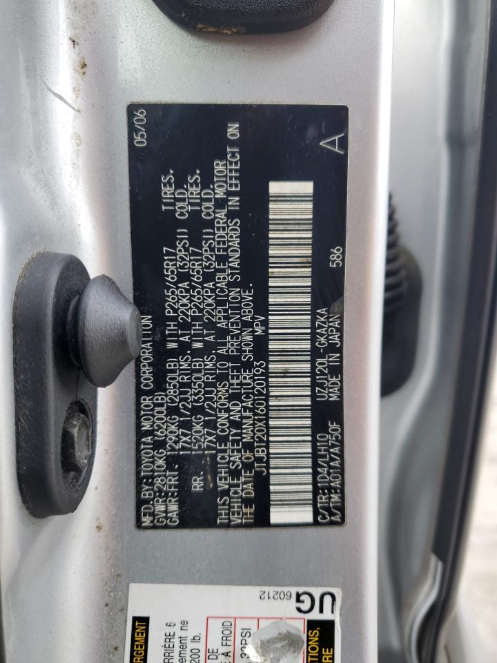 JTJBT20X160120193 2006 Lexus Gx 470 JTJBT20X160120193 2006 Lexus Gx 470