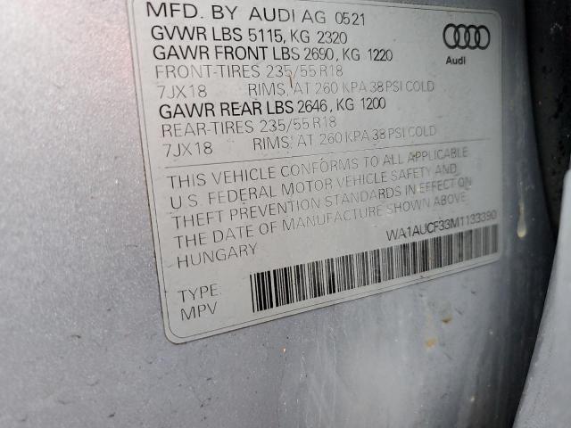 WA1AUCF33M1133390 Audi Q3 PREMIUM 13