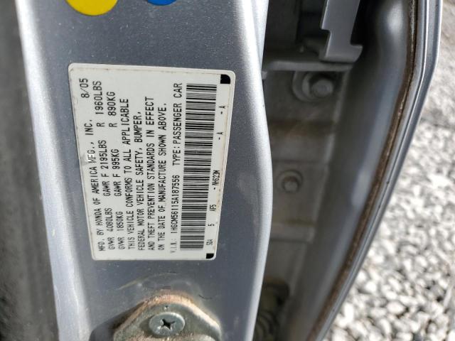 2005 Honda Accord Dx VIN: 1HGCM56115A187556 Lot: 49632194