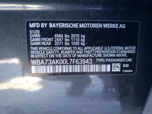 VIN WBA73AK00L7F63943 2020 BMW 2 Series, 228XI no.12