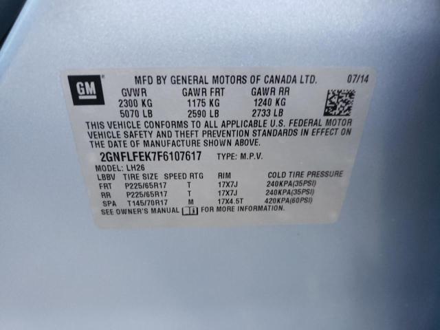 2GNFLFEK7F6107617 | 2015 CHEVROLET EQUINOX LT